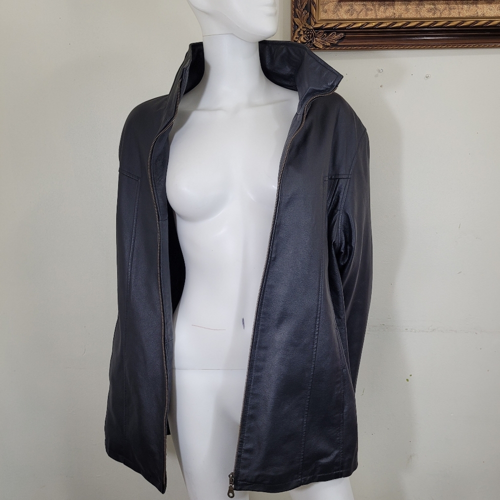 Kc collection black leather jacket size XL - Picture 4 of 10